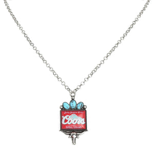 WESTERN LONGHORN COORS WATER PENDANT NECKLACE