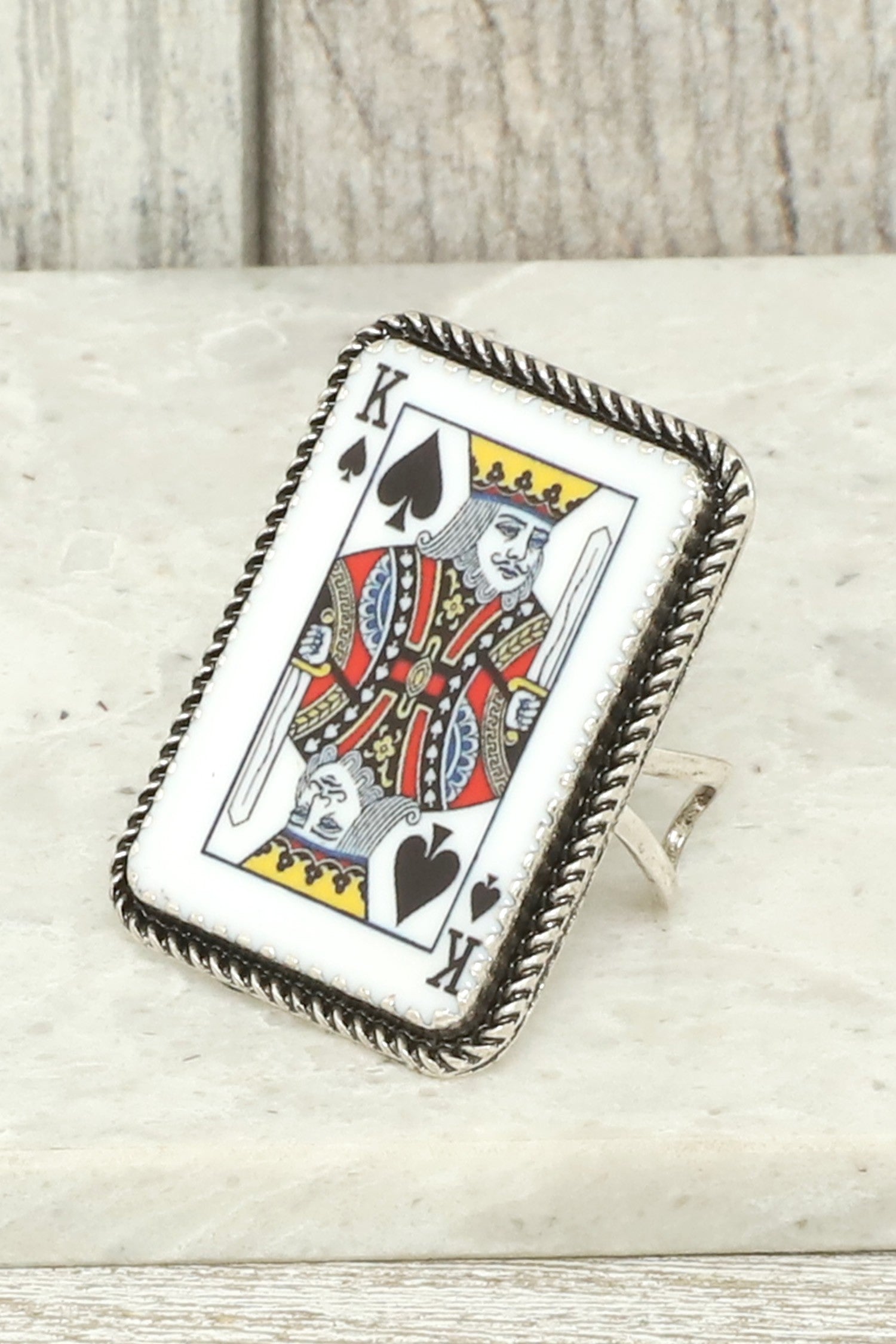 WESTERN KING OF SPADES CUFF RING