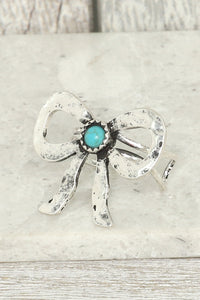 WESTERN HAMMERED LONG TAIL BOW CUFF RING