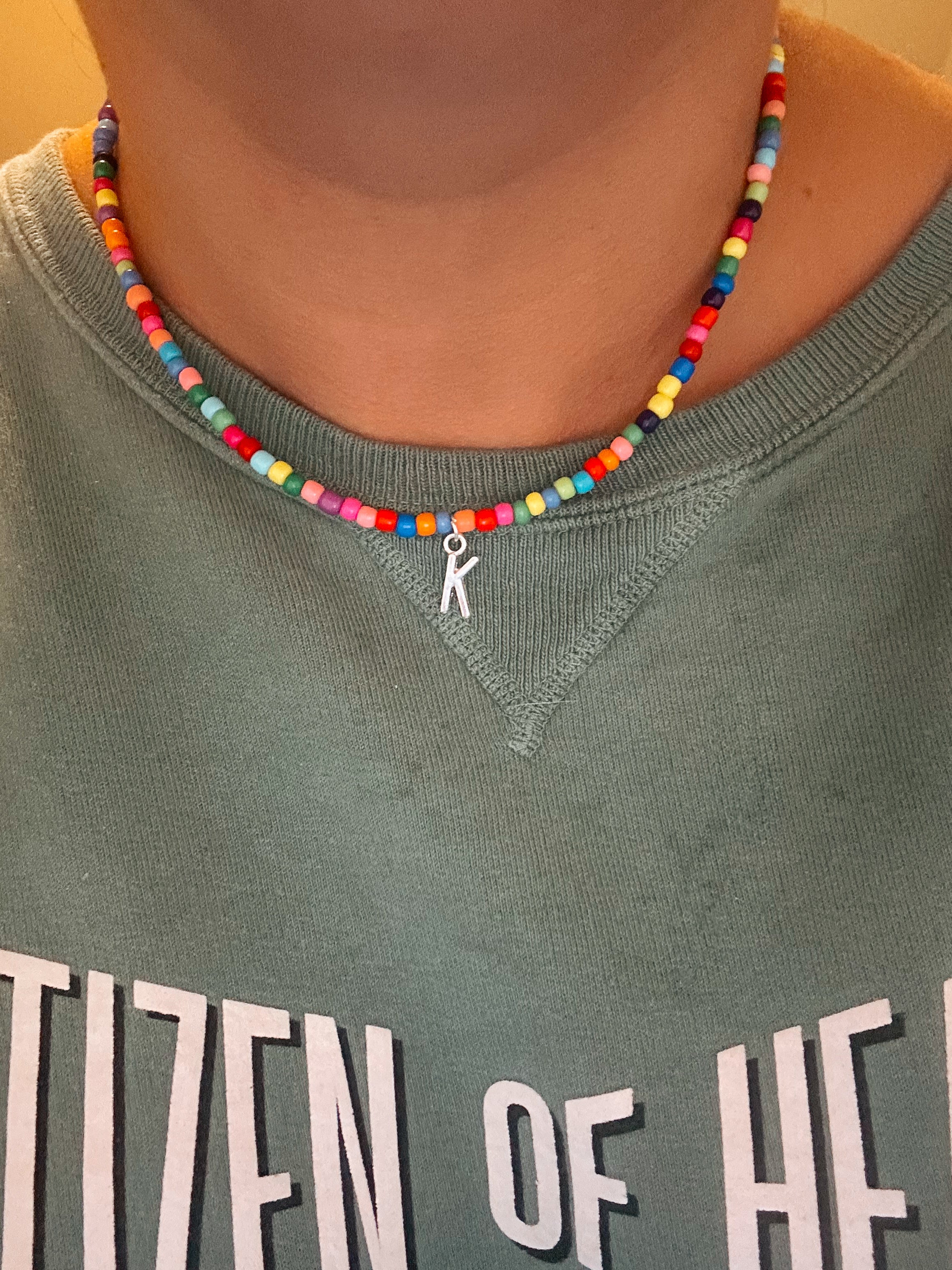 Initial choker necklaces 🫶🏼🌈
