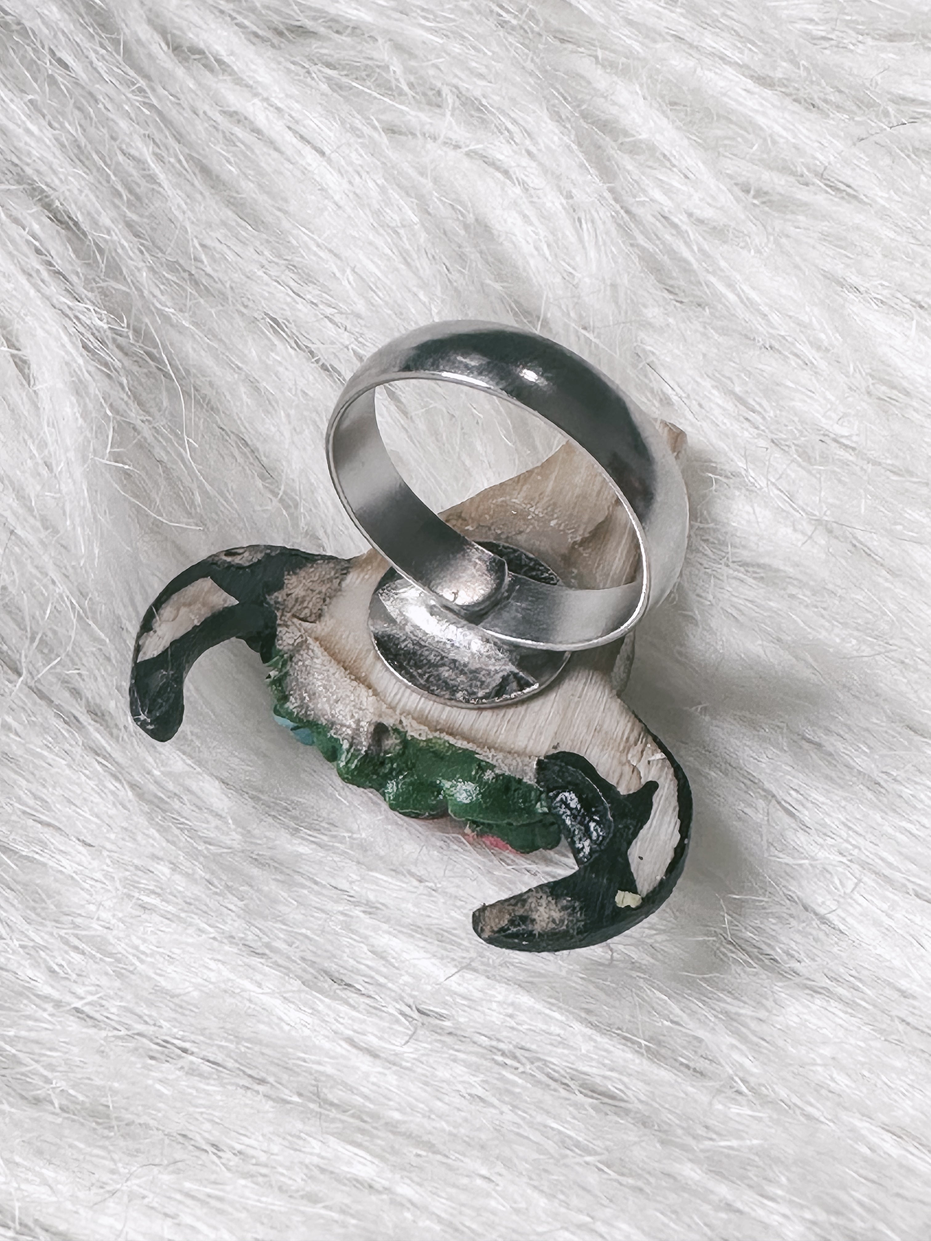 Cow skull floral crown adjustable ring