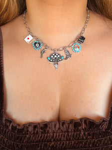 WESTERN GAMBLING THEME MULTI-CHARM NECKLACE SET