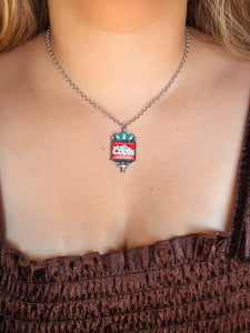 WESTERN LONGHORN COORS WATER PENDANT NECKLACE