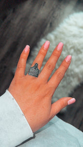 WESTERN BOOT STITCH ADJUSTABLE CUFF RING